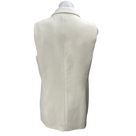 Joie Women's White Sleeveless One Button Notch Colalr Blazer Vest Jacket Size 6 - Picture 2 of 4